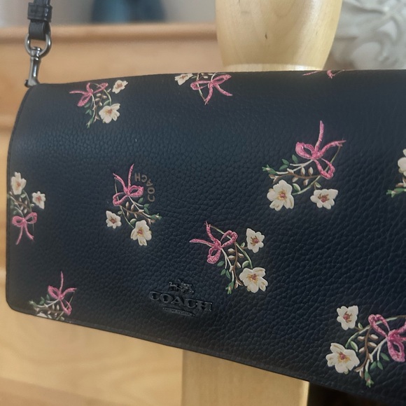 Coach Black Crossbody Bag with Floral Design - Picture 9 of 14